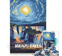 Rompecabezas de 1000 Piezas para Adultos Cataratas del Iguazú Argentina Brasil Arte, Juguete Educativo, Divertido y humorístico, Que Mejora el Amor Entre Parejas 38x26cm