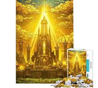 Rompecabezas de 1000 Piezas para Adultos Catedral de la Aguja Dorada Rompecabezas para Adultos Juegos relajantes Regalo de cumpleaños difícil y desafiante (tamaño 38x52cm)