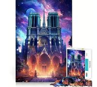 Rompecabezas de 1000 Piezas para Adultos,Catedral de Notre Dame de París,Corte preciso,Divertido Rompecabezas,Regalo de Ocio,decoración navideña (38x52cm)