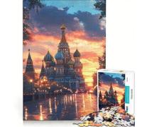 Rompecabezas de 1000 Piezas para Adultos Catedral de San Basilio al Atardecer Juegos relajantes desafiantes y con un Toque de dificultad cumpleaños 50x75cm