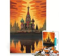 Rompecabezas de 1000 Piezas para Adultos Catedral de San Basilio Rusia Juego de ingenio desafiante para completar Fortalece el Amor Entre Parejas 38x26cm