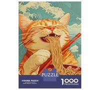 Rompecabezas De 1000 Piezas para Adultos Cat'S Noodle Feast Rompecabezas para Adultos Juego Familiar Vacaciones En Casa Matar El Tiempo Desafiante De Completar 52x38cm/1000pcs