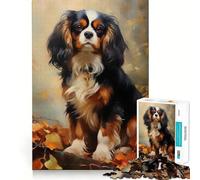 Rompecabezas de 1000 Piezas para Adultos Cavalier King Charles Spaniel Clean Fit Decor Juguete para ejercitar el Cerebro Tiempo de Juego Acogedor Diversión de cumpleaños (38x26cm)
