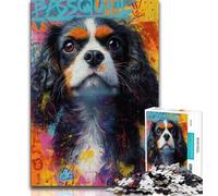 Rompecabezas de 1000 Piezas para Adultos, Cavalier King Charles Spaniel, Juego desafiante, con póster a Juego y Hoja de Trivia para Mayores de 14 años, 38x26cm