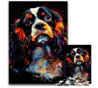Rompecabezas de 1000 Piezas para Adultos,Cavalier King Charles Spaniel,Rompecabezas difíciles para Adultos, decoración del hogar y la diversión navideña,50x75cm