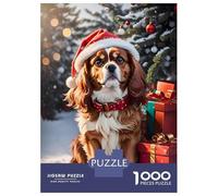 Rompecabezas De 1000 Piezas para Adultos Cavalier King Christmas Rompecabezas Juguetes Antiestrés Decoración del Hogar Difícil Y Desafiante 38x26cm/1000pcs