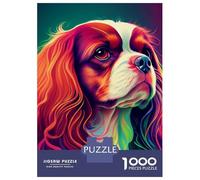 Rompecabezas De 1000 Piezas para Adultos Cavalier King Colorful Dog Rompecabezas Juegos Divertidos Vacaciones En Casa Matar El Tiempo Cumpleaños Y Navidad 70x50cm/1000pcs