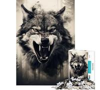 Rompecabezas de 1000 Piezas para Adultos Cazador Nocturno del Lobo Juguetes Adictivos para Cultivar la Paciencia Juego de Acertijos para Diversión Familiar Regalos para Mujeres y Hombres (38x26cm)