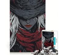 Rompecabezas de 1000 Piezas para Adultos: Cazadora de Sangre Femenina, Juegos Familiares, Entrena tu Cerebro y Tus Manos, Toda la Familia 38x26cm
