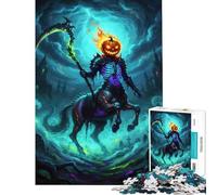 Rompecabezas de 1000 Piezas para Adultos Centauro de Halloween con Cabeza de Calabaza Divertido Juego Educativo Juguete desafiante Gran Regalo Desafío difícil (Tamaño 38x52cm)
