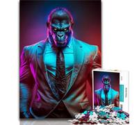 Rompecabezas de 1000 Piezas para Adultos CEO Gorilla en Traje 1000 Piezas para Adolescentes Juego de Preguntas decoración de Pared cumpleaños y Navidad 75x50cm