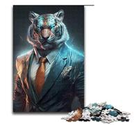 Rompecabezas de 1000 Piezas para Adultos, CEO, Tigre con Traje, Rompecabezas, Juego práctico, 1000 Piezas