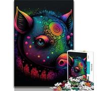 Rompecabezas de 1000 Piezas para Adultos Cerdo Cósmico, 1000 Piezas, Ideal para Disfrutar en Familia en casa, Regalo de cumpleaños o de Viaje (tamaño 75x50cm)
