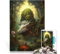 Rompecabezas de 1000 Piezas para Adultos Cerdo Gigante Surrealista del Bosque 3 Juego Educativo Familiar Apto para Parejas 75x50cm