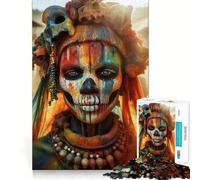Rompecabezas de 1000 Piezas para Adultos Ceremonia de los Muertos,Arte de Corte preciso,Desafío Mental,Juego Divertido para Pasar el rato,Regalo de cumpleaños (38x26cm)