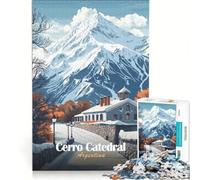 Rompecabezas de 1000 Piezas para Adultos: Cerro Catedral, Argentina Juegos Divertidos para la interacción Entre Padres e Hijos Incluye póster y Hoja de Preguntas y respuestas 38x52cm