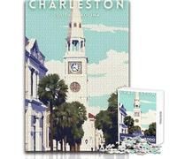 Rompecabezas de 1000 Piezas para Adultos, Charleston, Carolina del Sur, Viaje, Juego de desafío único, Actividades Familiares, Regalos de cumpleaños, tamaño 38x52cm