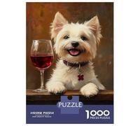 Rompecabezas De 1000 Piezas para Adultos Charming Wine Dog -1 Rompecabezas Juguetes Antiestrés Decoración del Hogar Difícil Y Desafiante 52x38cm/1000pcs