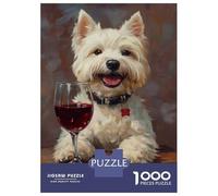 Rompecabezas De 1000 Piezas para Adultos Charming Wine Dog Rompecabezas para Adolescentes Juego Práctico Desafío Difícil Regalo De Cumpleaños, Regalos, 38x26cm/1000pcs