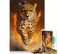 Rompecabezas de 1000 Piezas para Adultos Cheetah Blaze,Arte de Corte Exacto,Juguete de estimulación cognitiva,Juego de relajación,Regalo de Arte navideño (38x26cm)