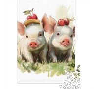 Rompecabezas De 1000 Piezas para Adultos Cherries Piggy Friends Rompecabezas Juguete Decoración De Pared Difícil Difícil Cumpleaños Y Navidad 70x50cm/1000pcs