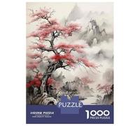 Rompecabezas De 1000 Piezas para Adultos Cherry Blossom Landscape Painting Rompecabezas para Adultos Juegos Familiares Una Obra De Arte Ayuda A Ejercitar El Cerebro 70x50cm/1000pcs