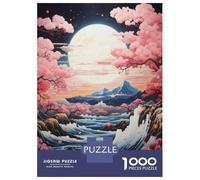 Rompecabezas De 1000 Piezas para Adultos Cherry Blossom Moonlit Ocean Rompecabezas para Adultos: Un Juego Práctico, Divertido Y Un Desafío Educativo con Humor 52x38cm/1000pcs