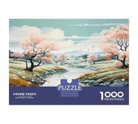 Rompecabezas De 1000 Piezas para Adultos Cherry Blossom River Landscape Rompecabezas para Adultos Juegos De Relajación Desafío Difícil Ayuda A Ejercitar El Cerebro 38x26cm/1000pcs