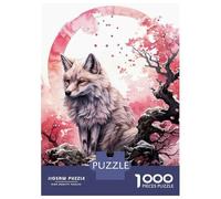 Rompecabezas De 1000 Piezas para Adultos Cherry Blossom Wolf Animal Rompecabezas para Adultos Juego De Ingenio Pero Divertido Y Humorístico 38x26cm/1000pcs
