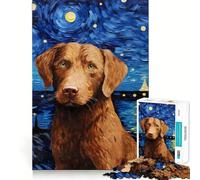 Rompecabezas de 1000 Piezas para Adultos Chesapeake Bay Retriever,Corte preciso,Divertido Rompecabezas,Regalo para el Tiempo Libre,decoración navideña (38x52cm)
