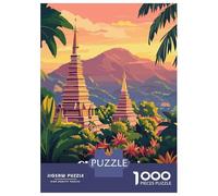 Rompecabezas De 1000 Piezas para Adultos Chiang MAI Sunset Rompecabezas Juegos Relajantes Mejora La Memoria Oferta como Regalo para Toda La Familia 70x50cm/1000pcs