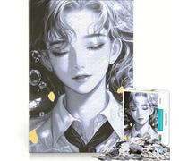 Rompecabezas de 1000 Piezas para Adultos: Chica Anime bajo el Agua, Juguetes para armar, interacción Entre Padres e Hijos, fortalece el Amor Entre Parejas 38x26cm