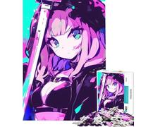 Rompecabezas de 1000 Piezas para Adultos Chica Anime con Espada Juguete Educativo Juego Intelectual Regalo de cumpleaños Desafío difícil (Tamaño 75x50cm)