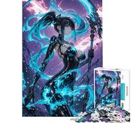Rompecabezas de 1000 Piezas para Adultos Chica Anime con guadaña Rompecabezas para Adultos Juegos relajantes Decoración cumpleaños (Tamaño 50x75cm)