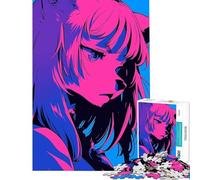 Rompecabezas de 1000 Piezas para Adultos Chica Anime con Juguetes Azules y Rosas Juego Intelectual Juego Familiar patrón de ensamblaje Excelentes Regalos y Juguetes (tamaño 38x52cm)