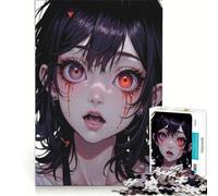 Rompecabezas de 1000 Piezas para Adultos: Chica Anime con lágrimas de Sangre, Juego de ingenio, antiestrés, Cada Pieza es única 38x52cm