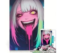 Rompecabezas de 1000 Piezas para Adultos: Chica Anime con Lengua goteante, Juegos Familiares, desafiante para completar, fomenta el Amor Entre Parejas 38x52cm