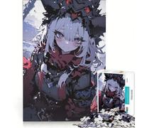 Rompecabezas de 1000 Piezas para Adultos: Chica Anime con máscara de Lobo, Juego práctico, Entrena tu Cerebro y Tus Manos, Cada Pieza es única 38x26cm