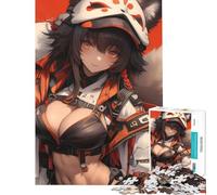 Rompecabezas de 1000 Piezas para Adultos Chica Anime con máscara de Zorro Un Reto para completar Pero Divertido y entretenido Juegos relajantes para Mayores de 14 años 50x75cm