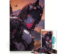 Rompecabezas de 1000 Piezas para Adultos Chica Anime con Ojos Rojos,decoración de Corte preciso,Juguete de Desarrollo cognitivo,Ideal para el Tiempo Libre,Regalo de cumpleaños (38x52cm)