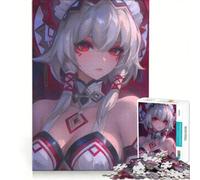 Rompecabezas de 1000 Piezas para Adultos: Chica Anime con Ojos Rojos Juguete Educativo, Ideal para la interacción Entre Padres e Hijos cumpleaños y Navidad 50x75cm