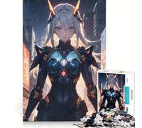 Rompecabezas de 1000 Piezas para Adultos: Chica Anime Cyberpunk, Juego práctico, Entrena tu Cerebro y Tus Manos, Cada Pieza es única 50x75cm