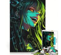 Rompecabezas de 1000 Piezas para Adultos: Chica Anime Cyberpunk, Juguetes para armar, Mejora la Memoria, cumpleaños y Navidad 50x75cm