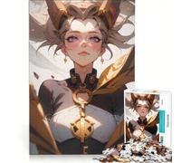 Rompecabezas de 1000 Piezas para Adultos Chica Anime de Cabello Rubio Juegos relajantes, Divertidos y con Humor 50x75cm