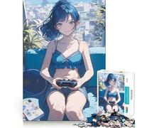 Rompecabezas de 1000 Piezas para Adultos Chica Anime en Bikini,Gamer,Arte de Corte Fino,Juego Mental,Regalo para Momentos de Tranquilidad,Regalo Divertido de cumpleaños (38x52cm)