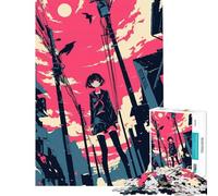 Rompecabezas de 1000 Piezas para Adultos Chica Anime en un Entorno Urbano Diversión para Disfrutar en casa o en Familia Juguete antiestrés para Mayores de 14 años Juego 38x26cm