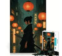Rompecabezas de 1000 Piezas para Adultos Chica Anime en una Calle Japonesa lluviosa Juego de lógica con Cortes de precisión y Bordes Lisos reuniones Familiares (50x75cm)