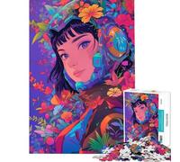 Rompecabezas de 1000 Piezas para Adultos Chica Anime Entre Flores Juegos relajantes Juguetes educativos Regalos de Amigo Invisible Actividades Familiares (tamaño 38x52cm)