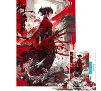 Rompecabezas de 1000 Piezas para Adultos Chica Anime Ninja Rojo Sangre Rompecabezas para Adultos Juegos relajantes Una Obra de Arte Difícil y desafiante (Tamaño 38x26cm)