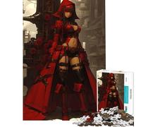 Rompecabezas de 1000 Piezas para Adultos Chica Anime Red Hood Chica Anime Steampunk Juego práctico Juguetes educativos Regalos de cumpleaños para Toda la Familia Tamaño 38x52cm